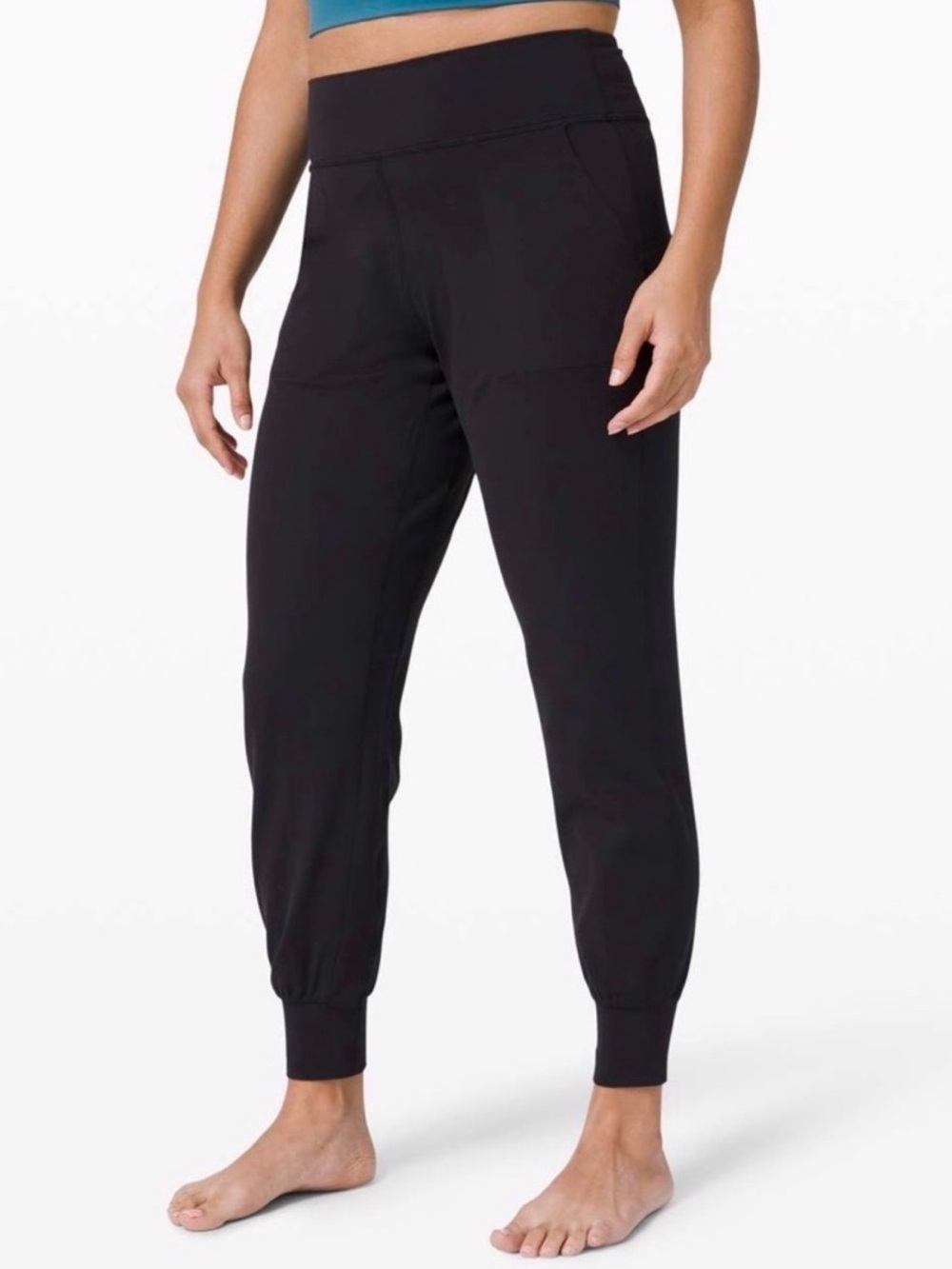 lululemon athletica Black High-Rise Jogger Pants with Cuffed Ankles